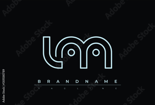 LM Technology Letter  Logo Template. This tech letter logo is a graphic mark that uses letters to represent a technology company.