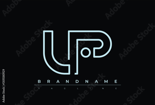 LP Technology Letter  Logo Template. This tech letter logo is a graphic mark that uses letters to represent a technology company.
