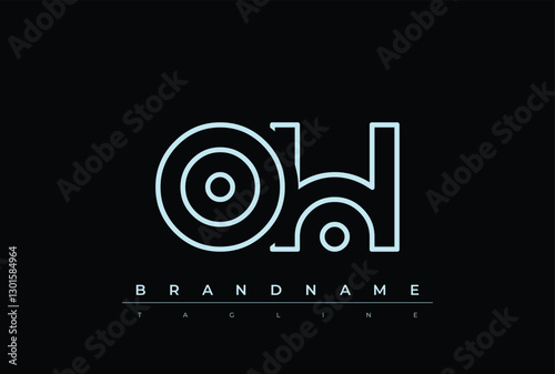OH Technology Letter  Logo Template. This tech letter logo is a graphic mark that uses letters to represent a technology company.