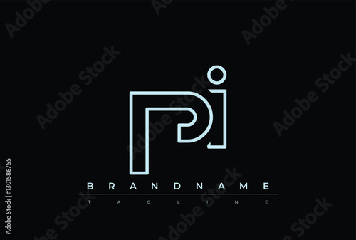 PI Technology Letter  Logo Template. This tech letter logo is a graphic mark that uses letters to represent a technology company.