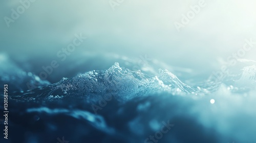 Abstract blue background with soft light and blurred bokeh for a serene vibe