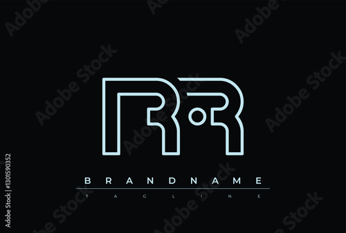 RR Technology Letter  Logo Template. This tech letter logo is a graphic mark that uses letters to represent a technology company.
