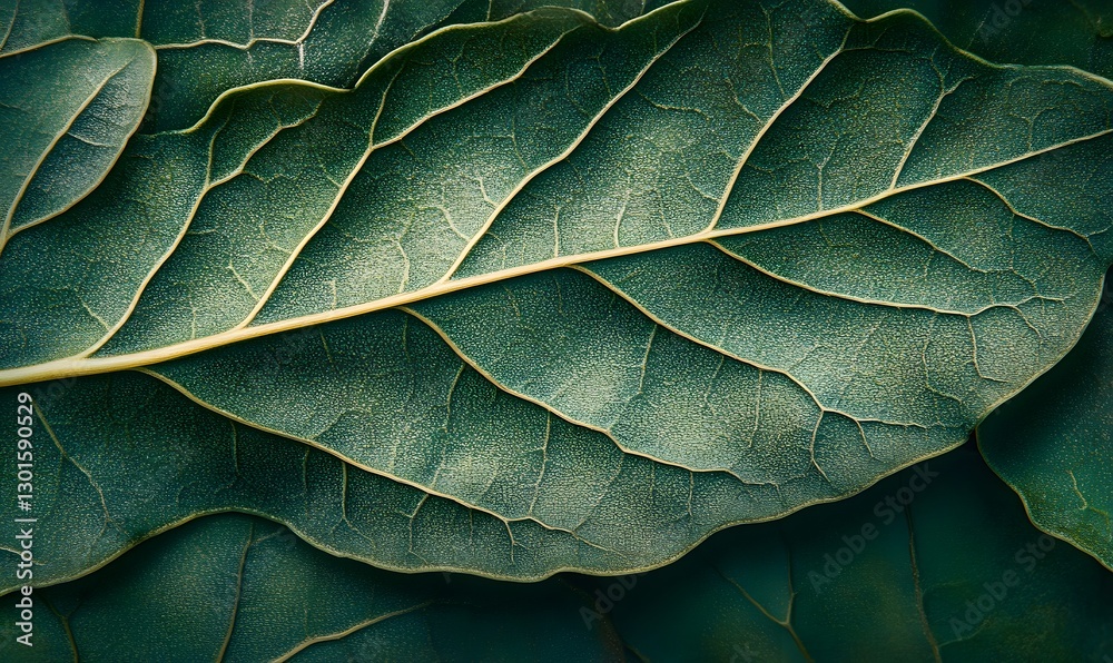 Obraz premium Detailed Texture of Fiddle Leaf Fig, emphasizing natural pattern and venation