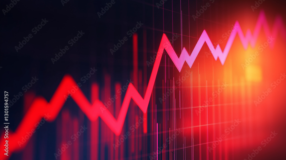 Red upward arrow graph showing rising trend om with backgraund Red upward arrow graph showing rising trend om with backgraund