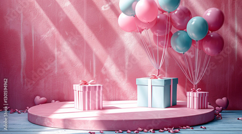 pink birthday cake
