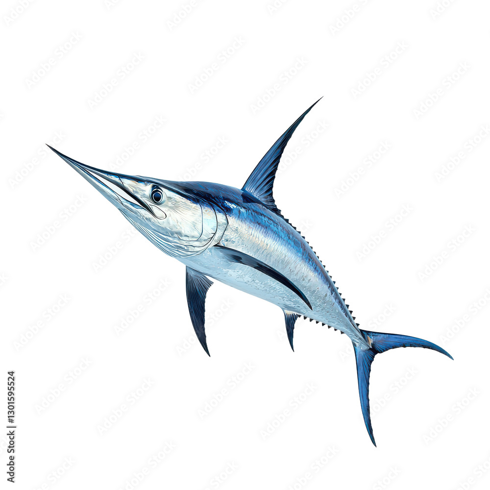 Fototapeta premium Marlin isolated on transparent background, PNG