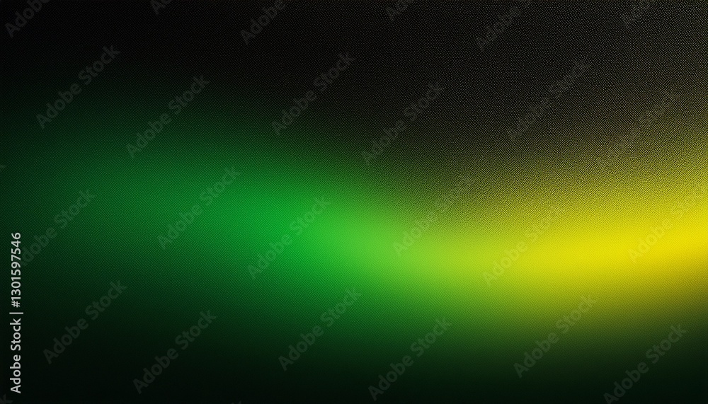 Obraz premium Dark color gradient background green yellow lights on grainy black backdrop noise texture poster header banner design