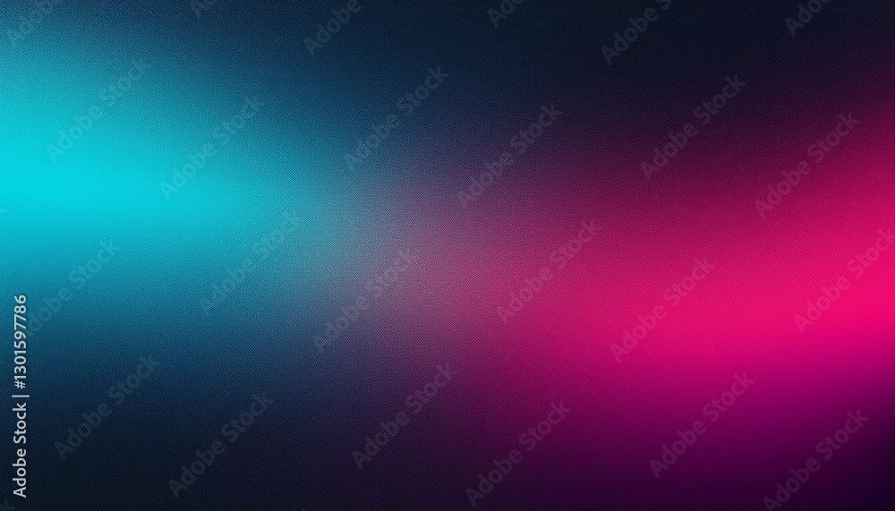 Fototapeta premium Dark grainy gradient background blue turquoise pink black glowing light noise texture banner backdrop poster copy space