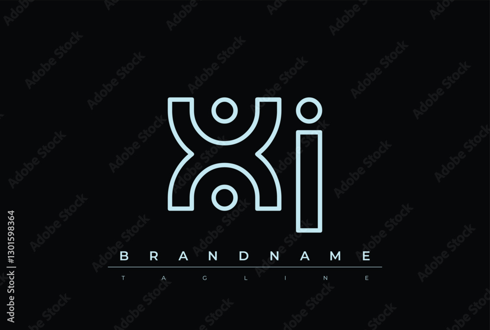 Obraz premium XJ Technology Letter Logo Template. This tech letter logo is a graphic mark that uses letters to represent a technology company.