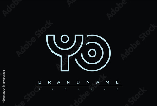YO Technology Letter  Logo Template. This tech letter logo is a graphic mark that uses letters to represent a technology company.