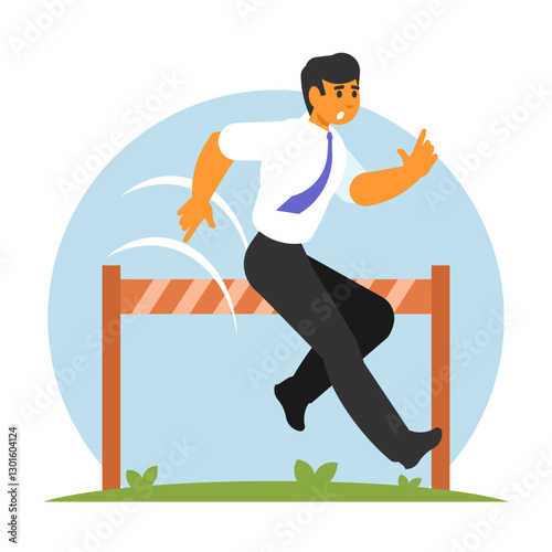 businessman overcoming obstacle