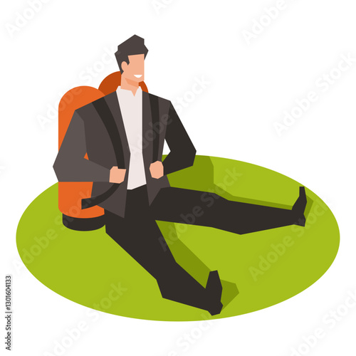 businessman jetpack
