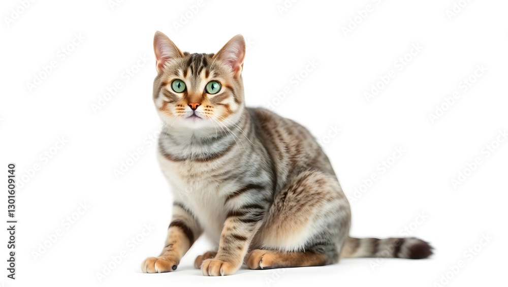 a beautiful cat sits calmly, with its distinctive fur and captivating green eyes a beautiful cat sits calmly, with its distinctive fur and captivating green eyes