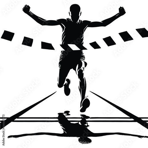 Runner Finish Line Silhouette