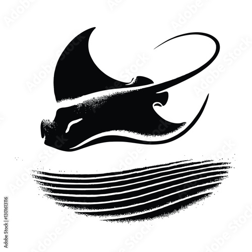 Stingray Silhouette Gliding