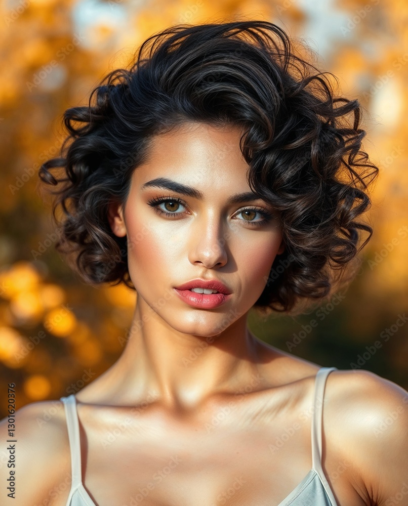 Confident and elegant woman posing outdoors. Generative AI