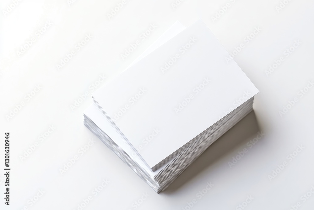 Stack of blank business cards on a white background, perfect for branding, corporate identity, and mockup design concepts. Ideal for marketing, stationery, and business presentations Stack of blank business cards on a white background, perfect for branding, corporate identity, and mockup design concepts. Ideal for marketing, stationery, and business presentations