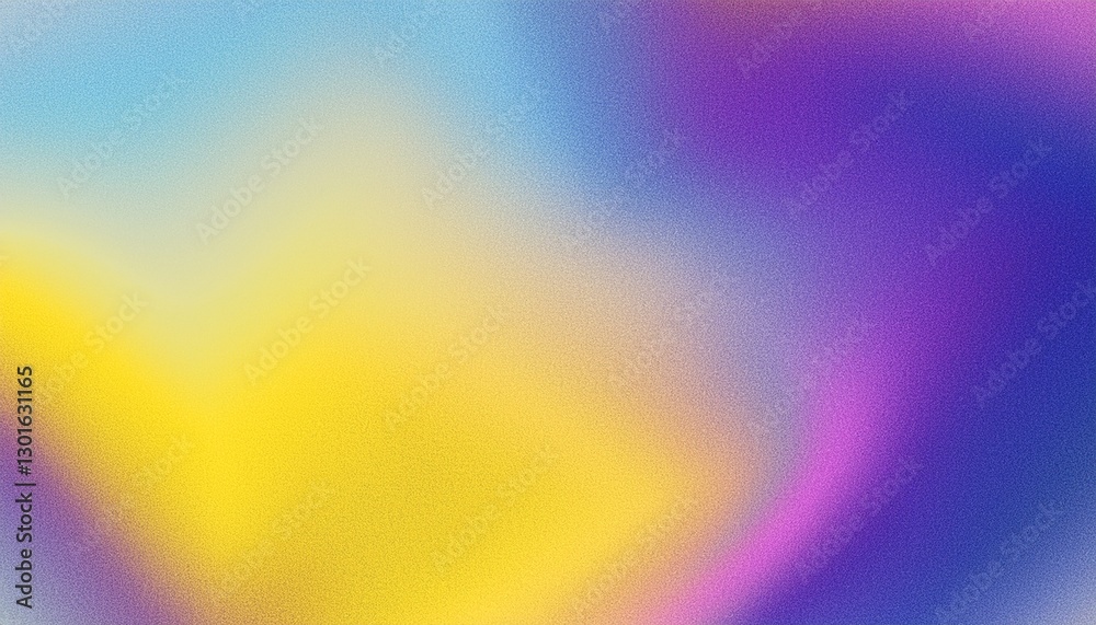 Fototapeta premium Purple yellow blue iridescent liquid holographic grainy background noise texture effect