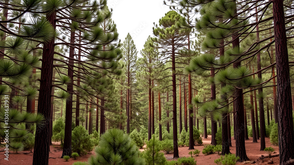 Fototapeta premium pine tree forrests in the Teide national park Tenerife