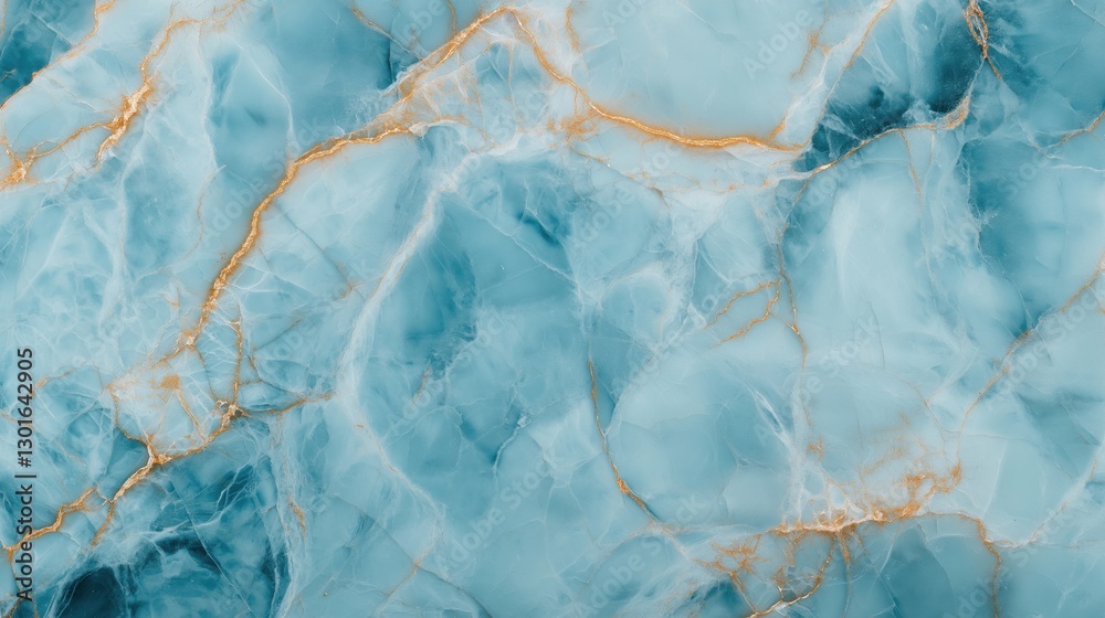 Obraz premium Luxury blue marble texture with golden veins, polished stone background