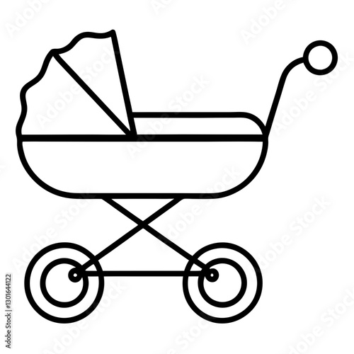 an illustration of a baby carriage with detailed outlines and shapes. Suitable for various design purposes. vector illustration