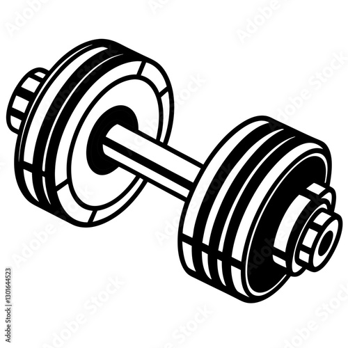 a black dumbbell, perfect for showcasing fitness equipment vector illustration