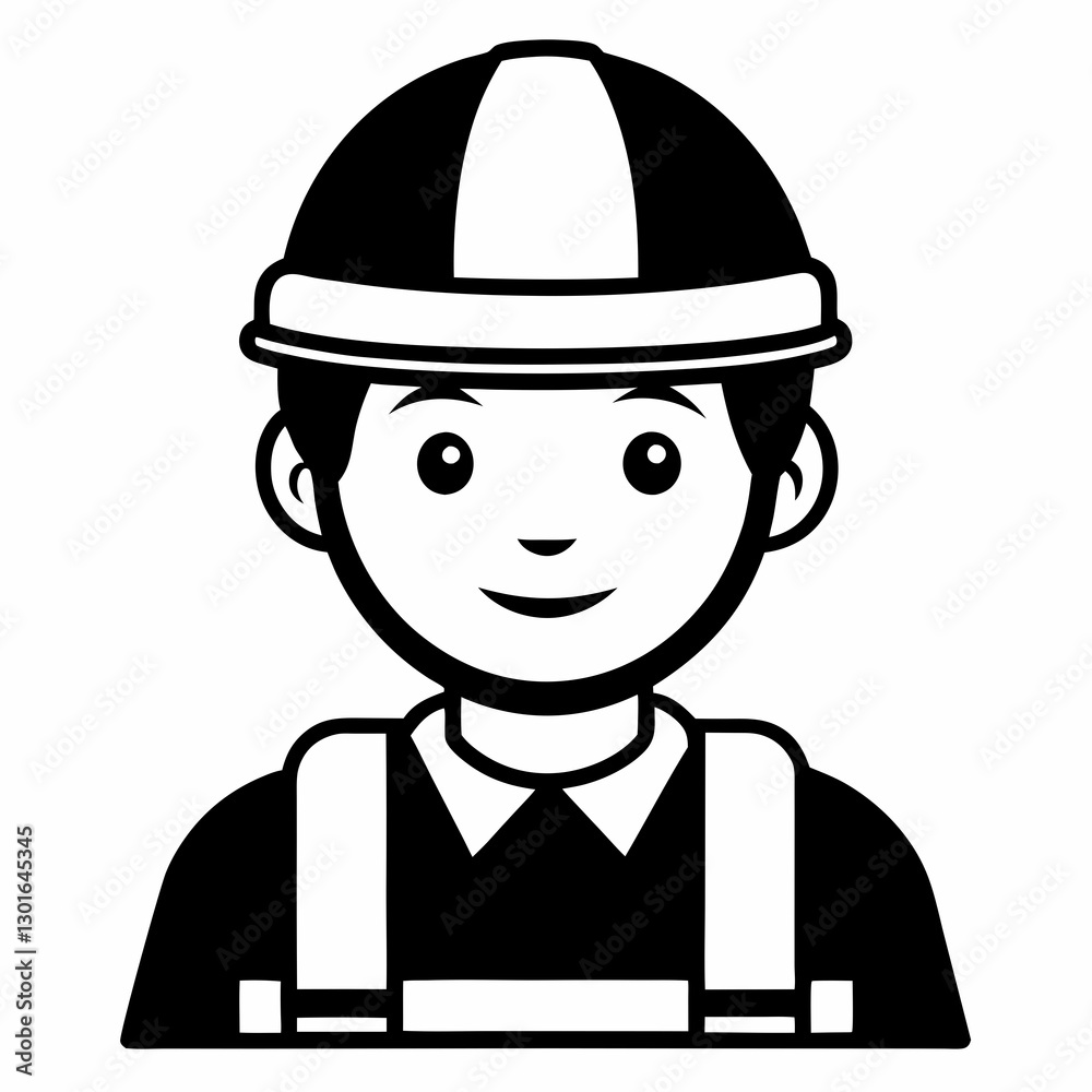 a construction worker wearing a hardhat and a reflective vest, a symbol of safety and professionalism vector illustration a construction worker wearing a hardhat and a reflective vest, a symbol of safety and professionalism vector illustration