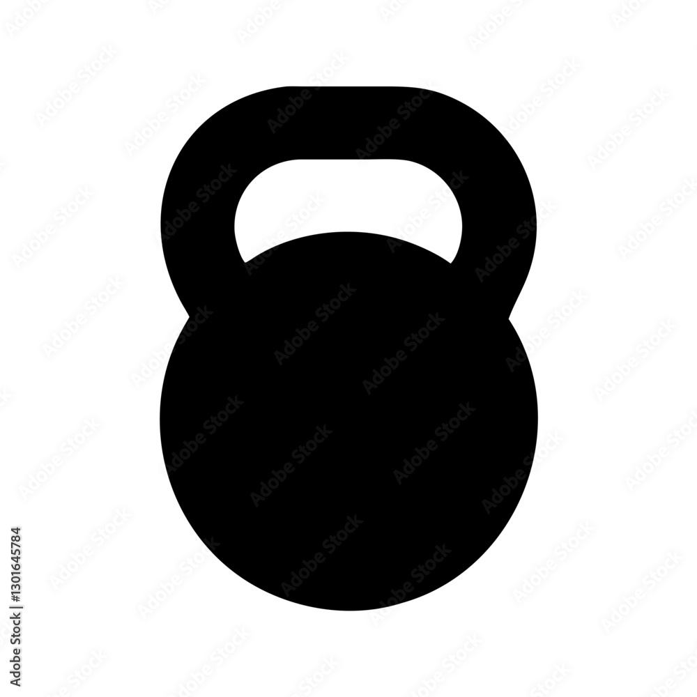 a simple and sleek black kettlebell, ready for a workout, vector icon illustration a simple and sleek black kettlebell, ready for a workout, vector icon illustration