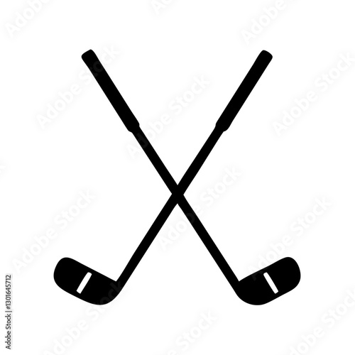 crossed golf clubs in black color on the bright background. An image of two golf clubs crossing each other vector illustration