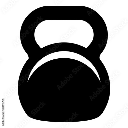 black kettlebell symbol, ready to enhance workout vector illustration