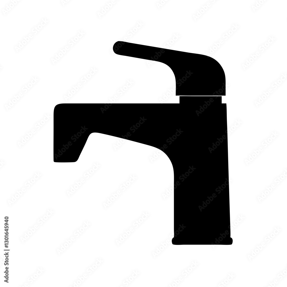 a simple, modern black water tap, designed for contemporary bathrooms and kitchens. It provides an essential element in any room. vector icon illustration a simple, modern black water tap, designed for contemporary bathrooms and kitchens. It provides an essential element in any room. vector icon illustration