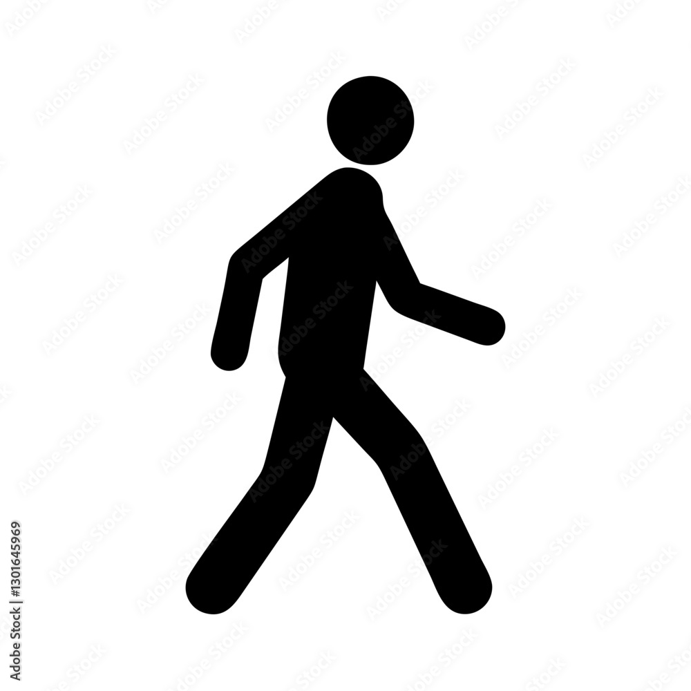 silhouette of a person walking in a minimalist style, conveying motion and activity vector icon illustration silhouette of a person walking in a minimalist style, conveying motion and activity vector icon illustration