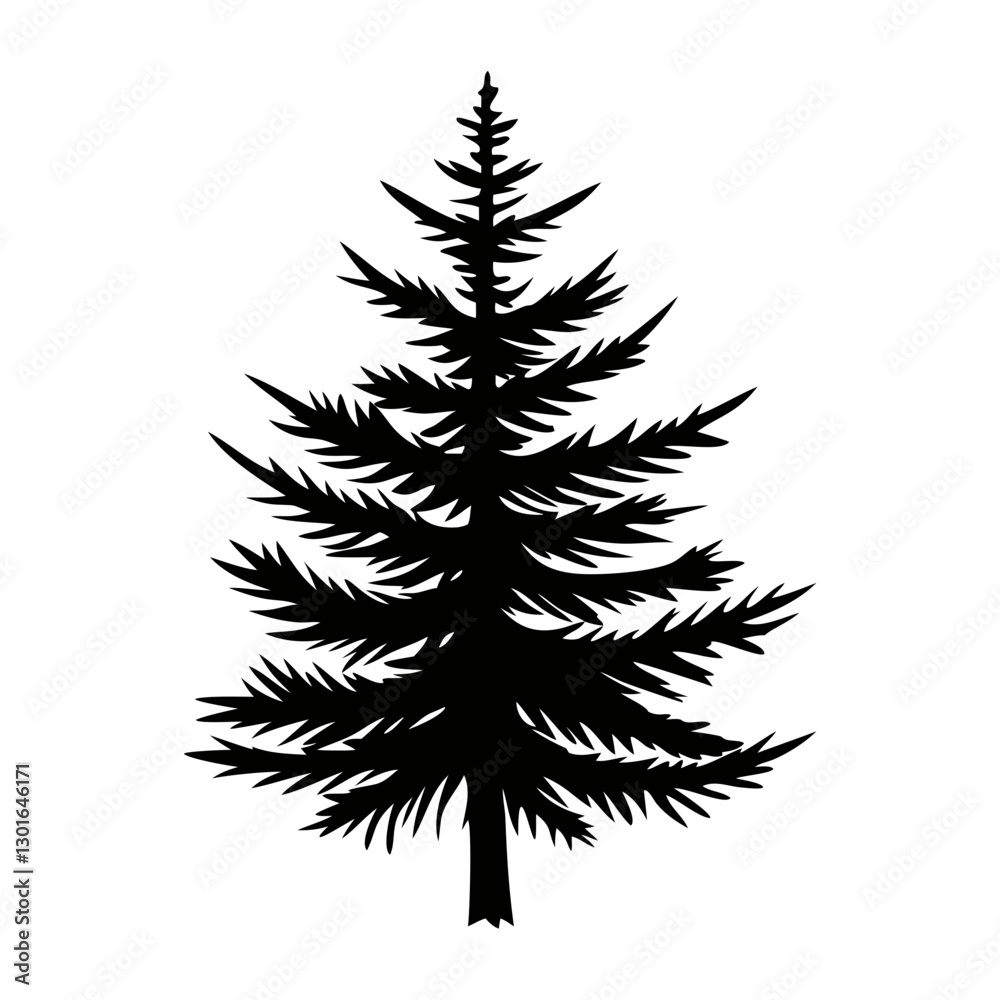 a silhouette of a majestic pine tree against the background. The tree is a symbol of resilience and growth vector icon illustration a silhouette of a majestic pine tree against the background. The tree is a symbol of resilience and growth vector icon illustration