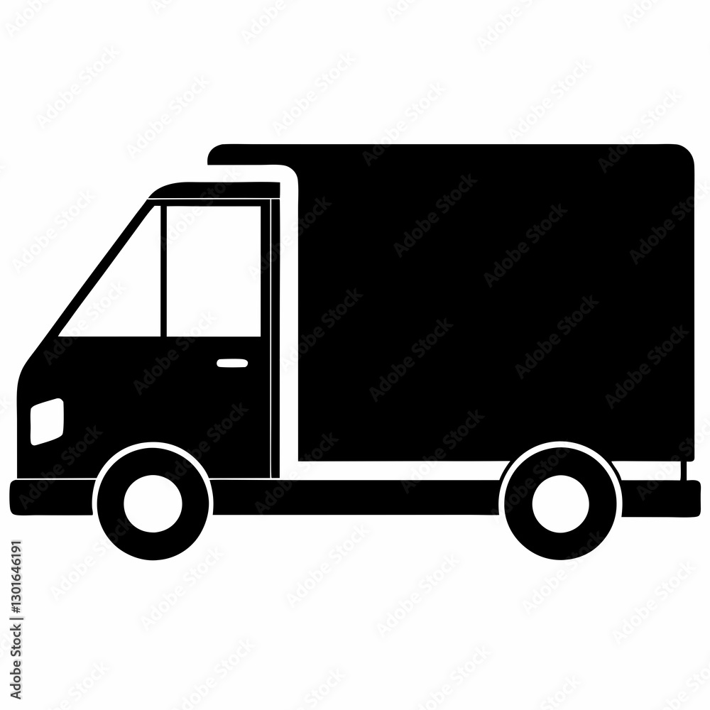 black delivery truck in a side view vector illustration black delivery truck in a side view vector illustration