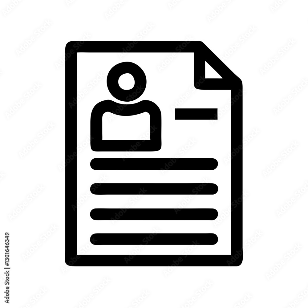 a close-up shot of a resume, demonstrating job application vector illustration a close-up shot of a resume, demonstrating job application vector illustration