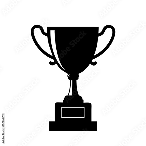 silhouette of a trophy, symbolizing achievement and success vector illustration
