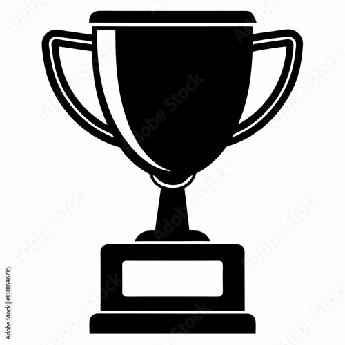 a simple, elegant black silhouette of a trophy, symbolizing achievement and success vector illustration
