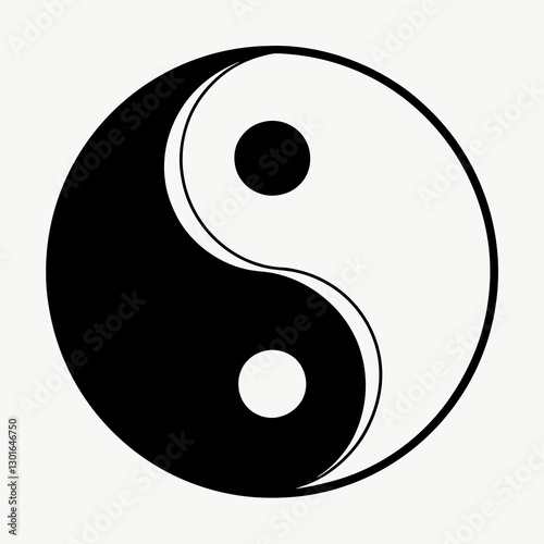 yin yang symbol illustration on a isolated background representing balance and harmony vector illustration