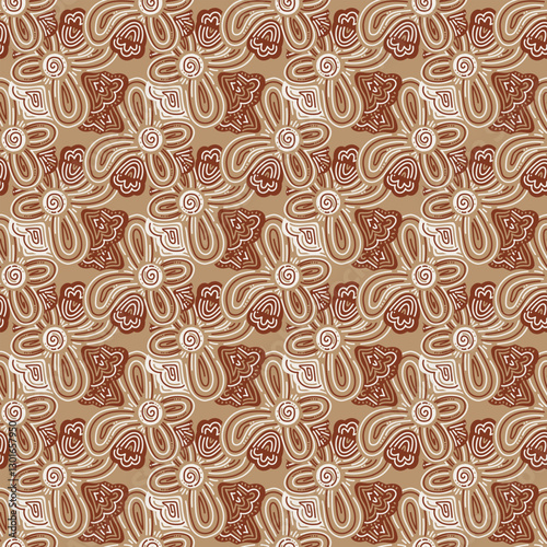 Wallpaper Mural Ornamental modern doodle seamless pattern vector featuring hand-drawn shapes. Perfect for textiles, wallpapers, backgrounds, and decorative designs.  Torontodigital.ca