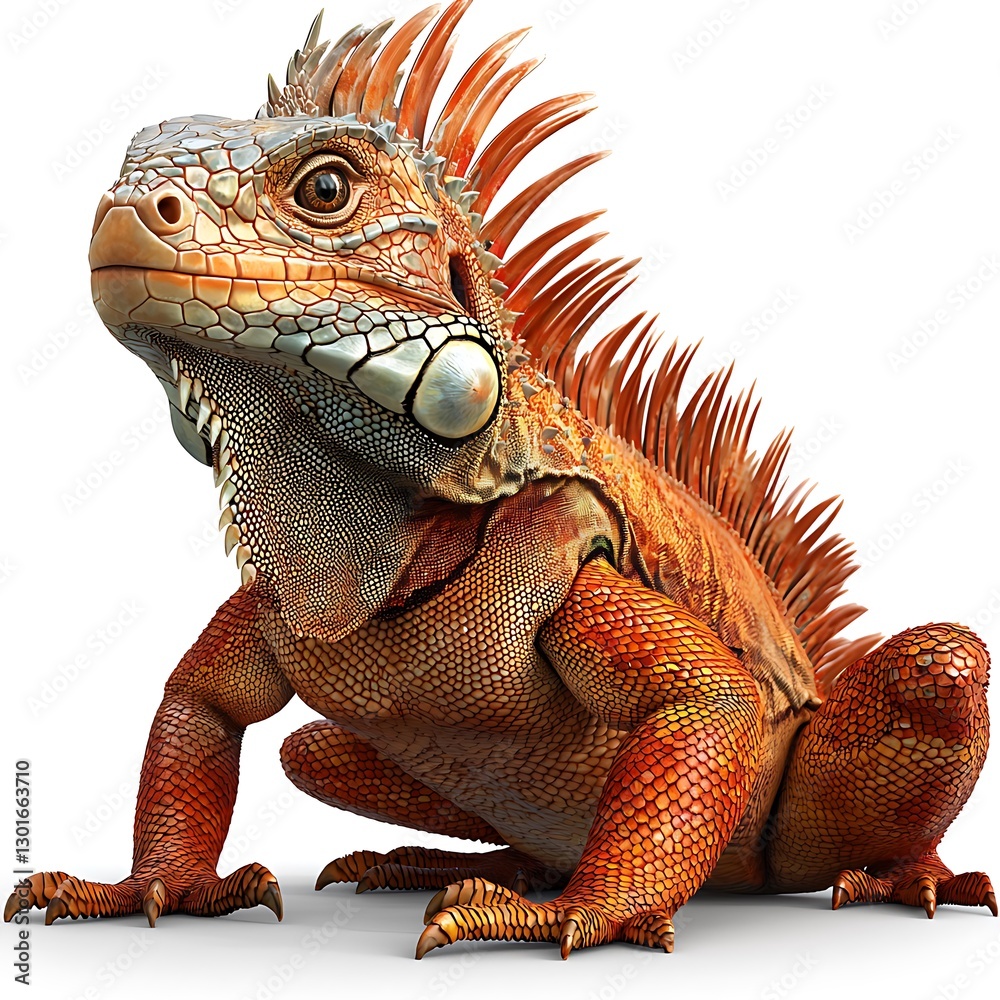 Obraz premium Vibrant Iguana with Striking Spines and Textured Skin