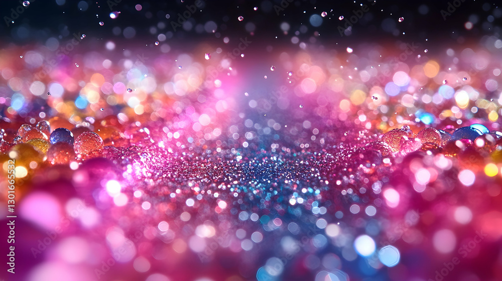 Fototapeta premium Colorful Glitter Splash Night Scene