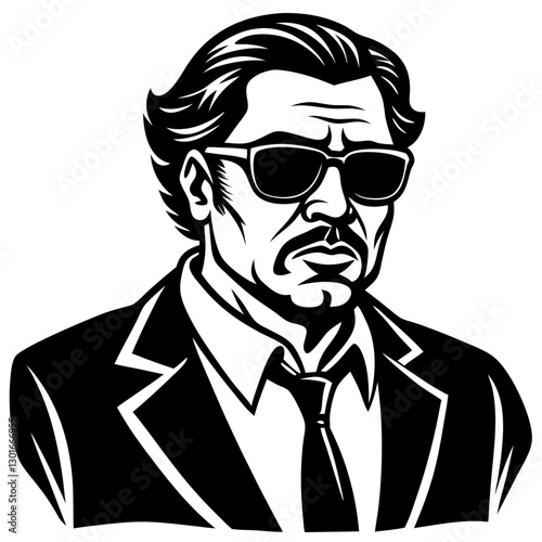 Mafia Black and White Icon	