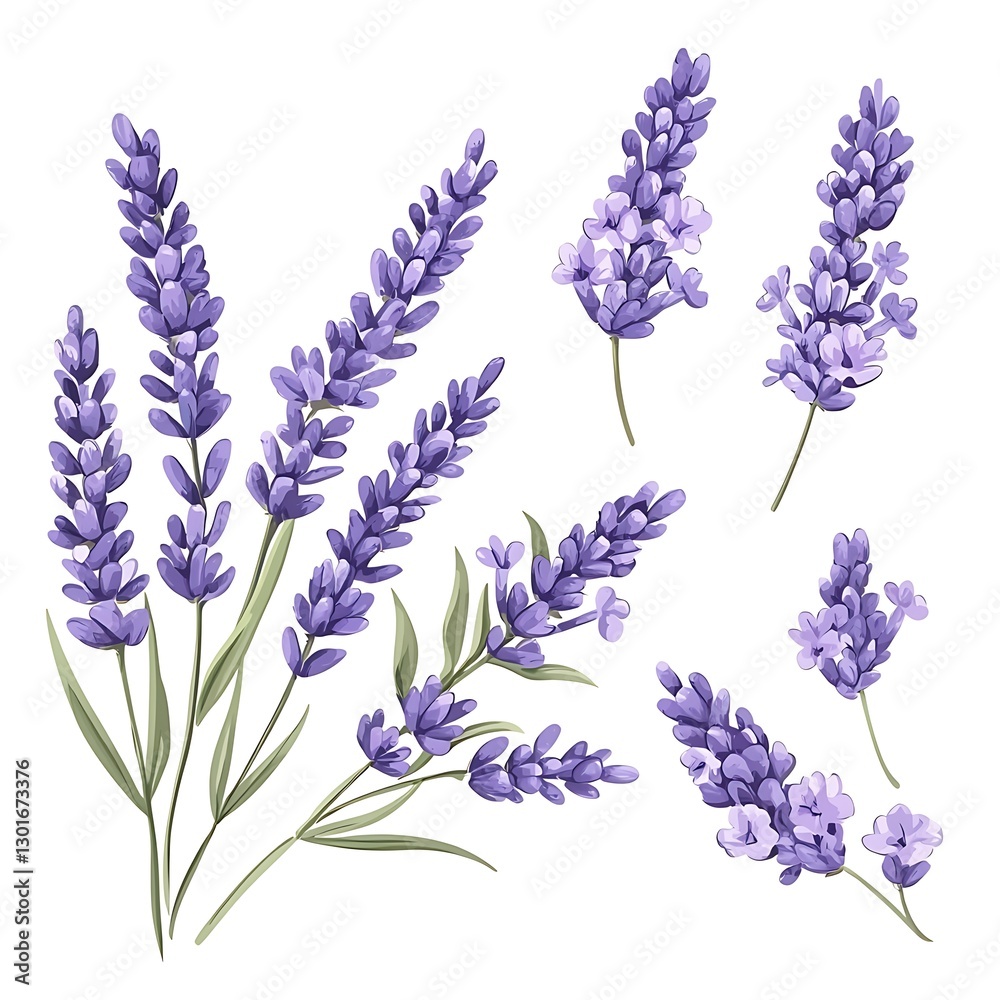 Fototapeta premium Lavish Lavender Floral Collection for Design and Decoration Use