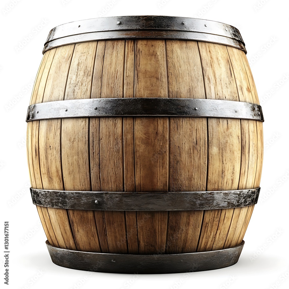 Obraz premium A close up view of an old wooden barrel