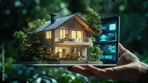 Futuristic smart home with advanced automation energy efficient design and seamless technology for a modern sustainable lifestyle