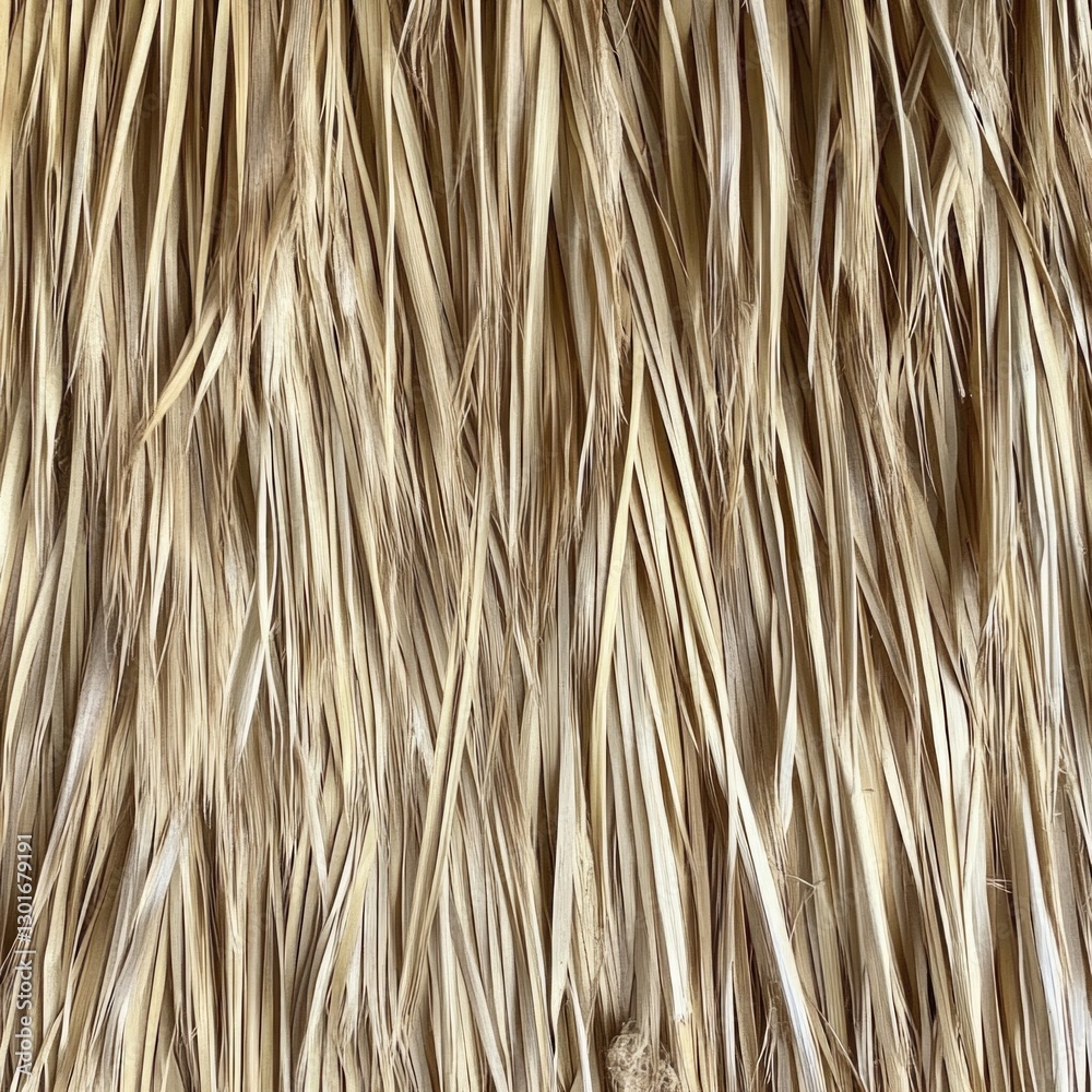 Close-up view of dry straw thatch texture Close-up view of dry straw thatch texture