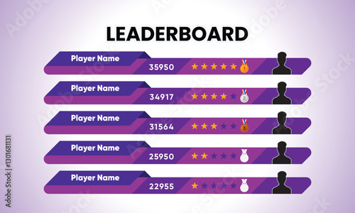 leaderboard. leaderboard template design. game leaderboard template