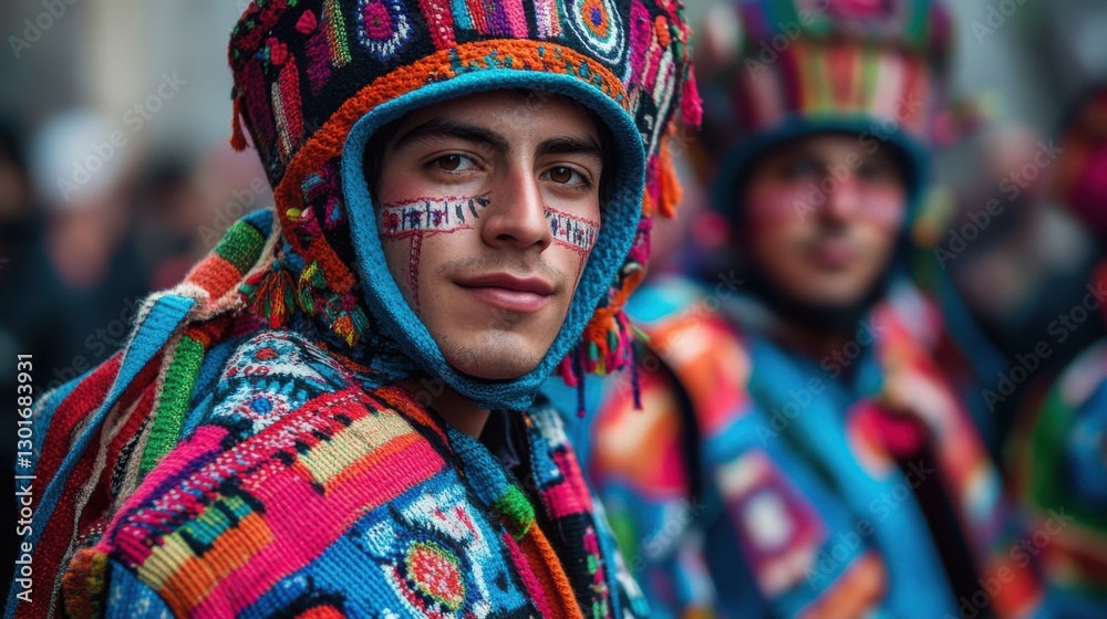 Colorful Costumes in Carnival Parade with Soft Lighting Colorful Costumes in Carnival Parade with Soft Lighting