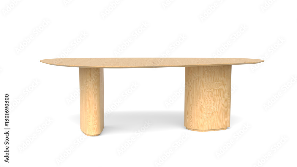 3d render wooden table isolated on white front 3d render wooden table isolated on white front