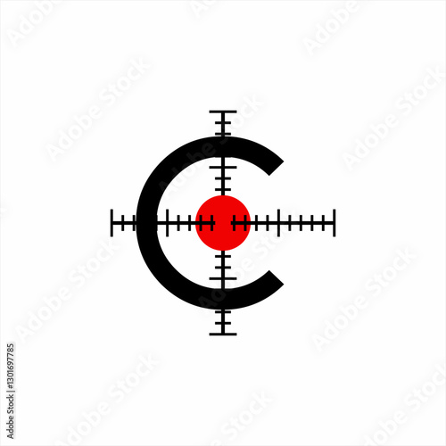 Target logo design with letter C concept.